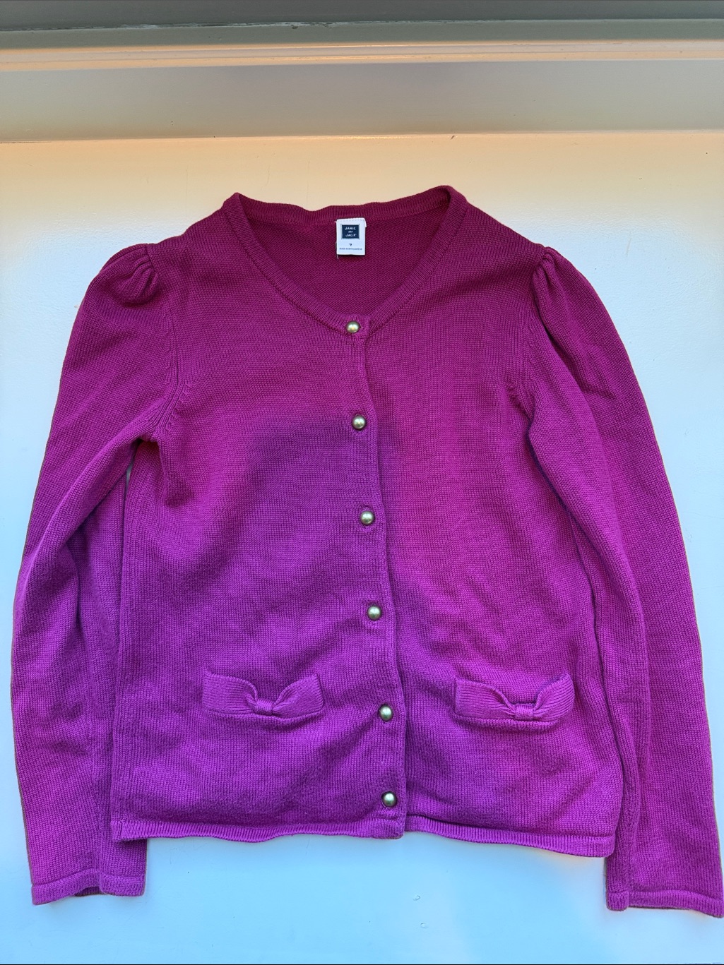 Janie And Jack Bright Fuchsia Button-Front Cardigan
